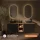 Mueble bajo de lavabo doble LUX de 170 cm, roble dorado / antracita, con 2 lavabos negros de 42 cm y 2 espejos con iluminación