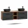 LUX 170 cm Double Vanity Cabinet, Gold Oak / Anthracite, with 2 Black 42 cm Sinks