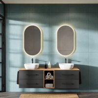 Doppelwaschtischunterschrank LUX 170 cm gold eiche /...