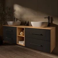 Mobile sottolavabo doppio LUX 170 cm rovere dorato /...