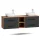 LUX 170 cm Double Vanity Cabinet in Gold Oak / Anthracite with 2 White 42 cm Sinks