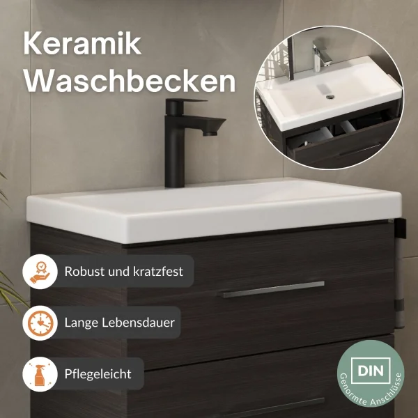 Meuble-lavabo avec meuble sous-vasque  60 cm - anthracite