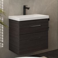 Sink base cabinet 63cm anthracite with ceramic washbasin