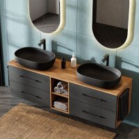 Doppelwaschtischunterschrank LUX 170 cm gold eiche /...