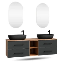 Mobile sottolavabo doppio LUX 170 cm rovere dorato /...