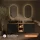 Meuble sous-lavabo double LUX 170 cm, chêne doré / anthracite, avec 2 lavabos noirs de 60 cm et 2 miroirs avec éclairage