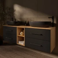 Mobile sottolavabo doppio LUX 170 cm rovere dorato /...
