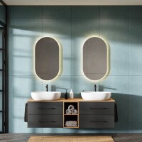 Doppelwaschtischunterschrank LUX 170 cm gold eiche /...