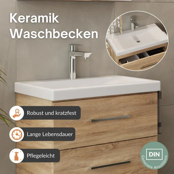 Waschtisch mit Unterschrank  60 cm - sonoma eiche