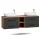 LUX 170 cm Double Vanity Cabinet in Gold Oak / Anthracite with 2 White 60 cm Sinks