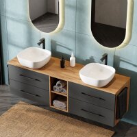 Doppelwaschtischunterschrank LUX 170 cm gold eiche /...