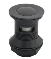 Ablaufgarnitur mit &Uuml;berlauf - schwarz (Kunststoff)