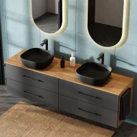 LUX Badmöbel-Set – 180 cm Gold...