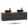 Ensemble de double vasque LUX – 180 cm, chêne doré/anthracite, 2 vasques à poser de 42 cm (noires) et 2 miroirs de 50 cm (sans LED)