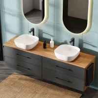 LUX Badmöbel-Set – 180 cm Gold...