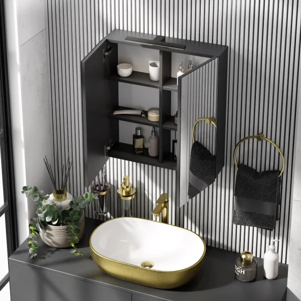Lavabo sobre encimera de 60 cm, dorado