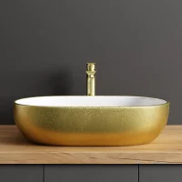 Lavabo da appoggio 60 cm dorato