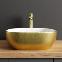 Lavabo da appoggio 42 cm dorato