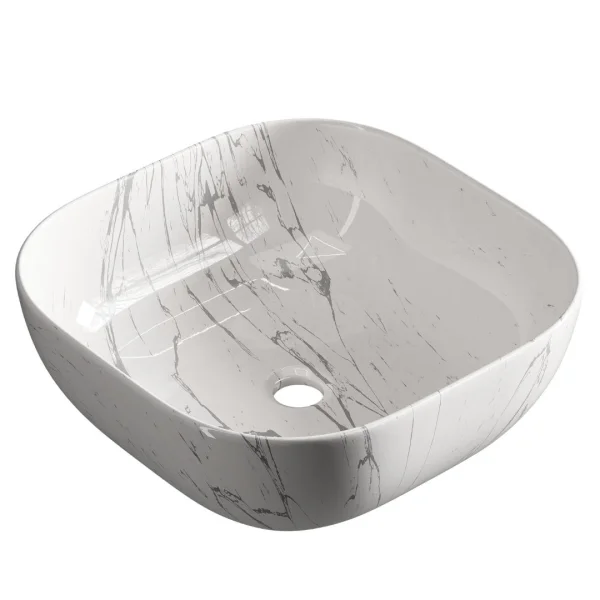 Lavabo da appoggio 42 cm, marmo bianco