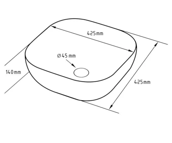 Lavabo da appoggio 42 cm, marmo bianco