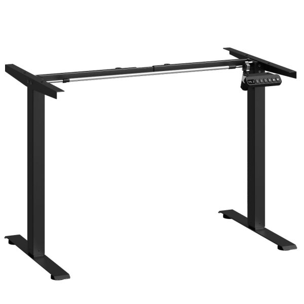 Height-adjustable electric table frame, black