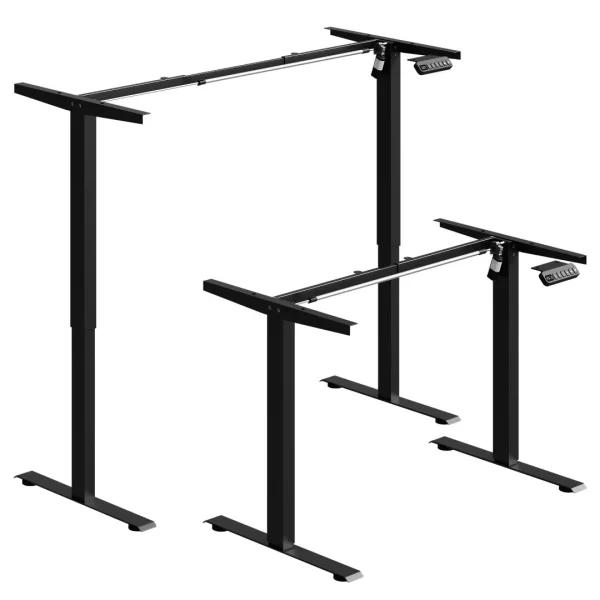 Electric height-adjustable table frame, black