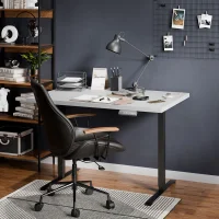 Height-adjustable desk, 120 x 80 x 3.2 cm, white and gray