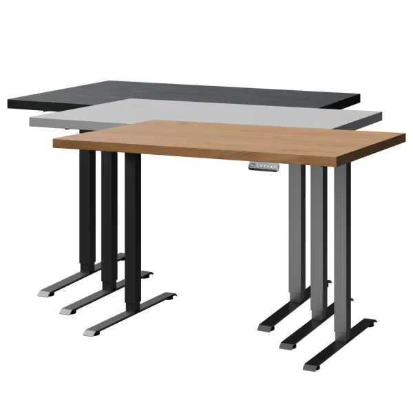 Height-adjustable desk, 140 x 80 x 3.2 cm, available in three different colors