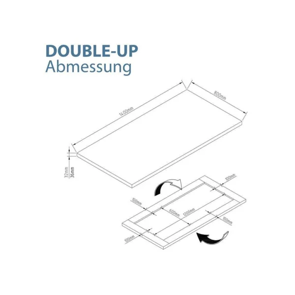 Height-adjustable desk, 140 x 80 x 3.2 cm, white and gray