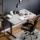Height-adjustable desk, 140 x 80 x 3.2 cm, white and gray