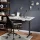 Height-adjustable desk, 140 x 80 x 3.2 cm, white and gray
