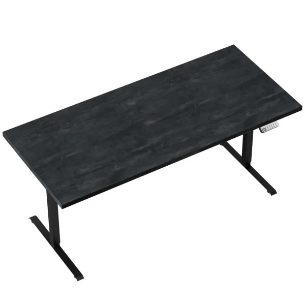 Höhenverstellbarer Schreibtisch 160 x 80 x 3,6 cm schwarz charcoal