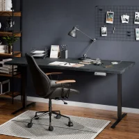 Escritorio regulable en altura, 160 x 80 x 3,6 cm, negro...