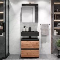 Waschtischunterschrank EDA 60 cm mit Spiegelschrank...