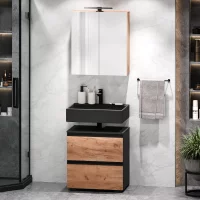 Waschtischunterschrank EDA 60 cm mit Spiegelschrank...