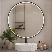 Spiegel VELUNA rund 60 - 100 cm mit schwarzer Umrandung...