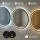 Mirror NOVA round 60 cm with black frame and LED lighting