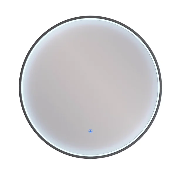 Mirror NOVA round 80 cm with black frame and LED lighting