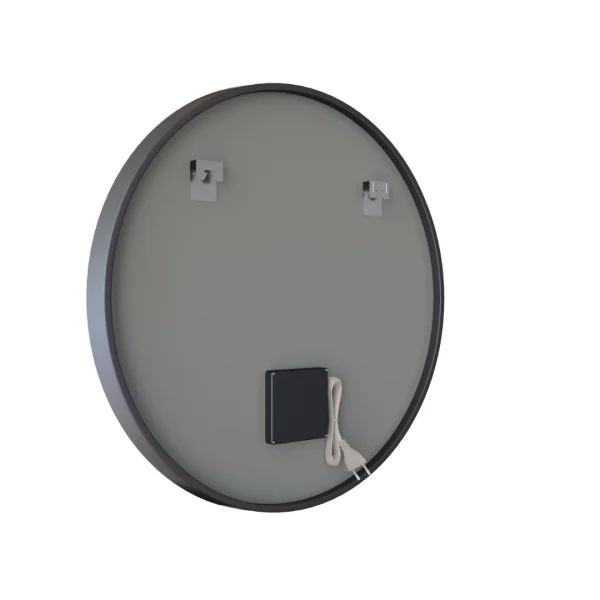 Spiegel-Set VELUNA rund – 60/80/100 cm mit schwarzer Umrandung und LED-Beleuchtung