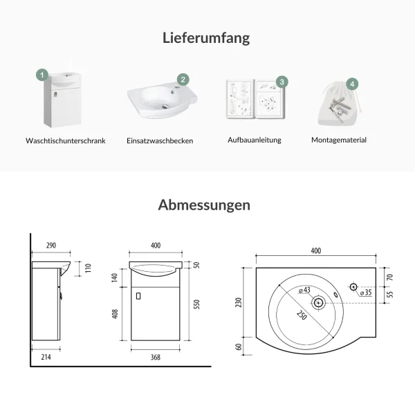 Guest WC set 40 cm - Configurator