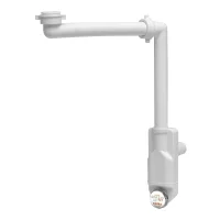 Raumsparsiphon aus Kunststoff wei&szlig;