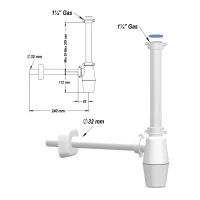 Siphon en plastique blanc