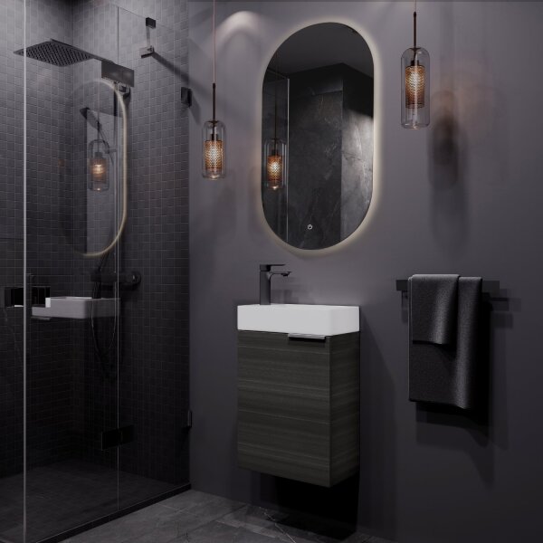 Badmöbel-Set 40cm mit Spiegel (Anthrazit)