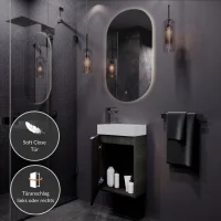 Conjunto de muebles de baño de 40 cm con espejo...