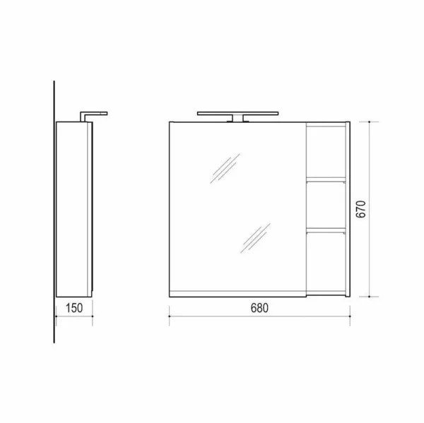 Mirror cabinet 70cm