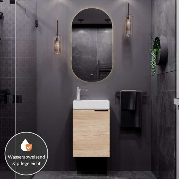 Badmöbel-Set 40cm mit Spiegel (Sonoma Eiche)