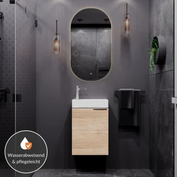 40 cm Bathroom Vanity Set with Mirror (Sonoma Oak)