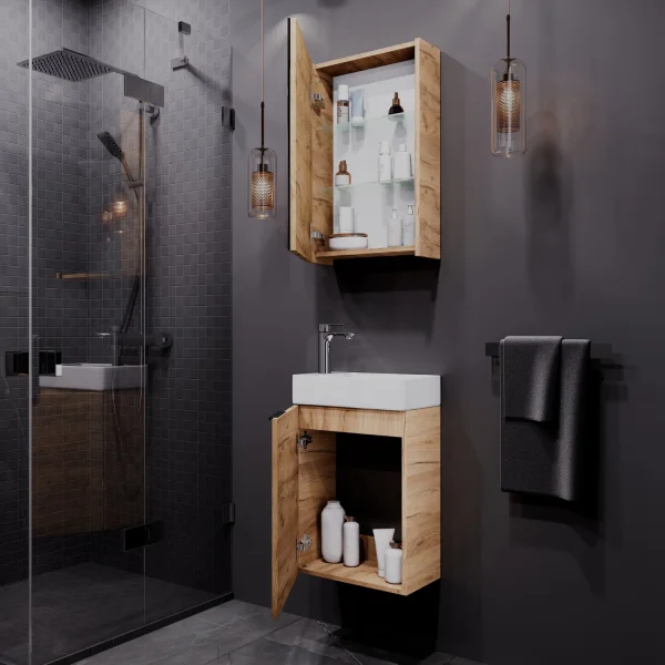 Badmöbel-Set 40cm mit Spiegelschrank