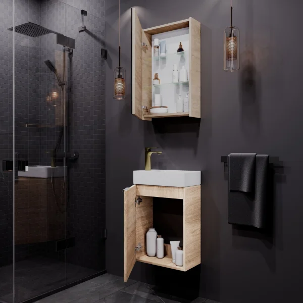 Badmöbel-Set 40cm mit Spiegelschrank