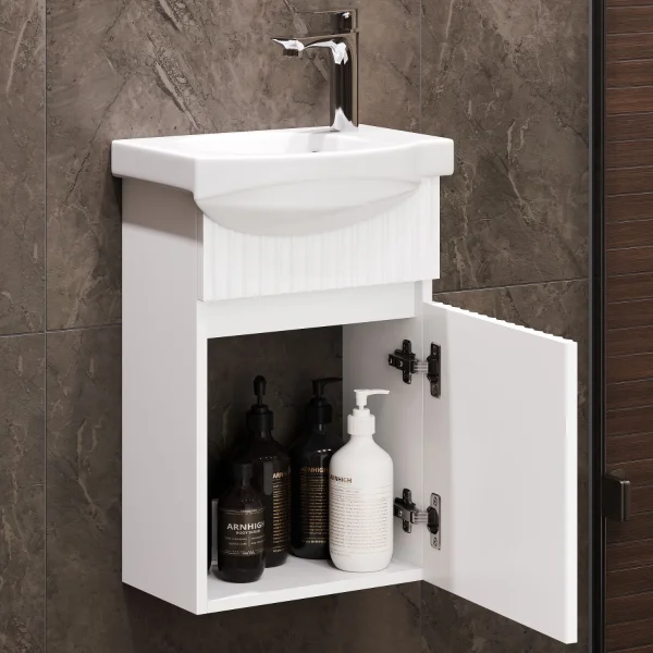 Wega 40 cm Matte Vanity Cabinet with Sink